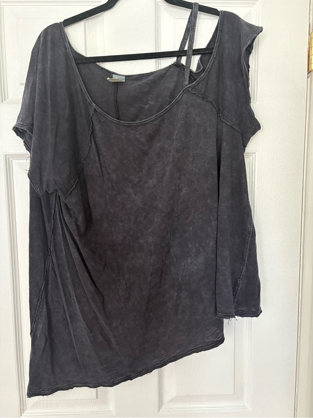 Free People We The Free Coraline Cold Shoulder Tee Black L